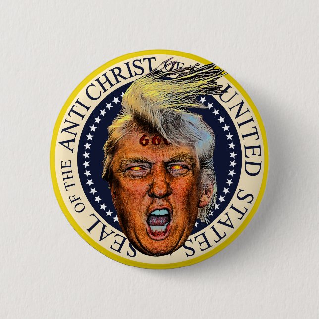 Anti-Präsident Trump-Siegel des Antichristen Button (Vorderseite)