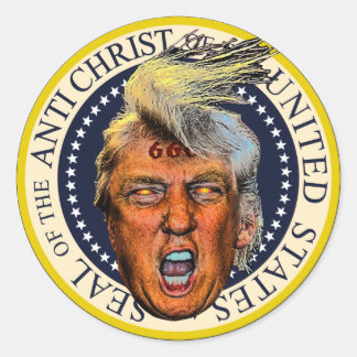 Anti President Trump Seal of the Anti Christ Runder Aufkleber