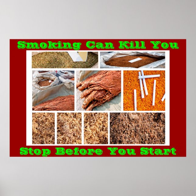 Anti-Raucher-Plakate auf Green Poster (Vorne)