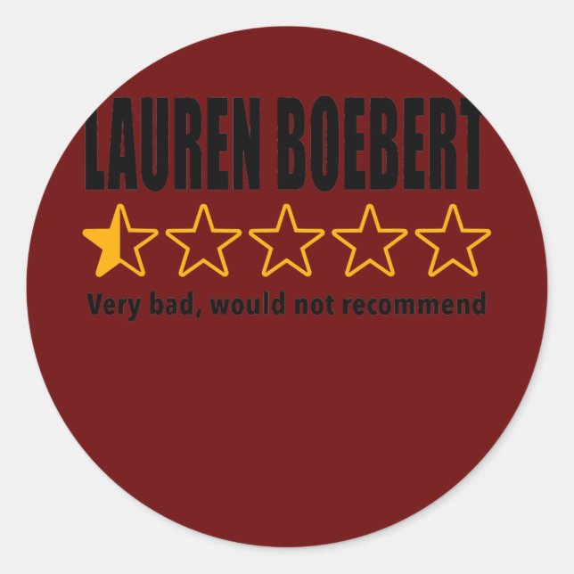 Anti Rep Lauren Boebert Boebert Bad Review Runder Aufkleber (Vorderseite)