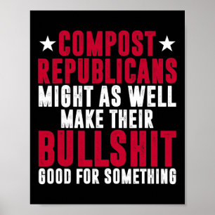 Anti Republikanische Stimme Demokrat Kompost Repub Poster