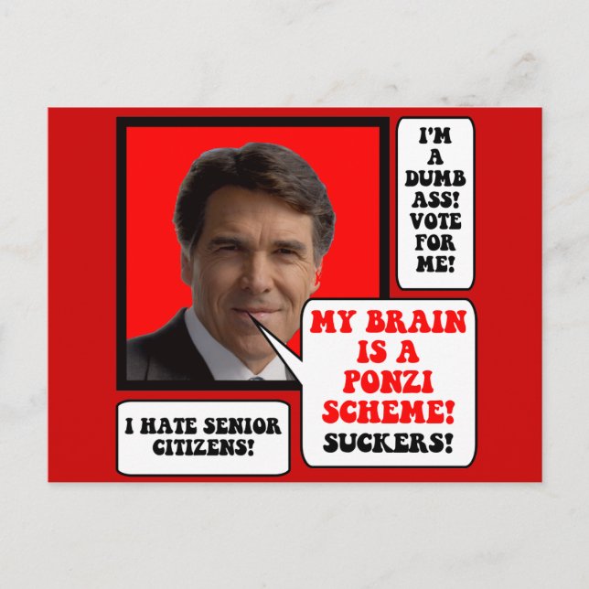 Anti-Rick-Perry Postkarte (Vorderseite)