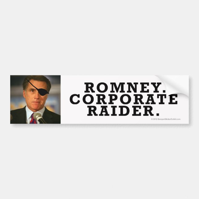 Anti-Romney Aufkleber UnternehmensRaiderrrrr! Autoaufkleber (Vorne)