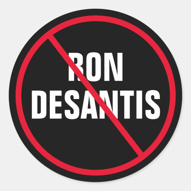 Anti Ron DeSantis Florida Demokrat Runder Aufkleber (Vorderseite)