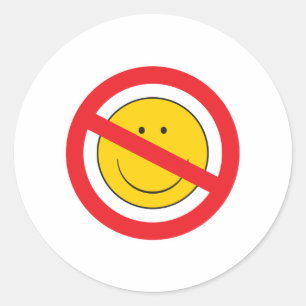 Anti-Smiley-Gesicht Runder Aufkleber