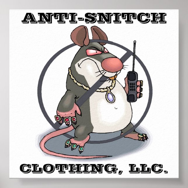 Anti-Snitch Riese No Rats Wall Poster (Vorne)