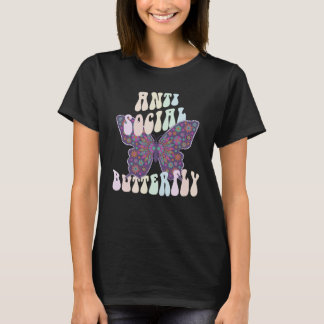 ANTI SOCIAL BUTTERFLY CLUB Shy Retro Introvertiert T-Shirt