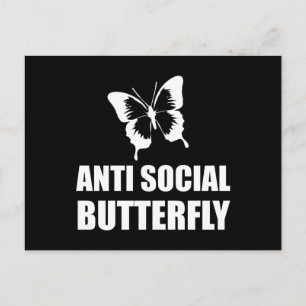 Anti Social Butterfly Funny Introvertierte Postkarte