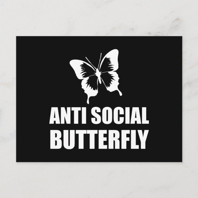 Anti Social Butterfly Funny Introvertierte Postkarte (Vorderseite)