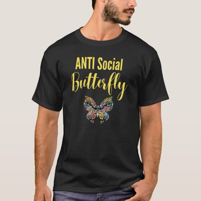 Anti Social Butterfly Monarch Butterflies Wing Int T-Shirt (Vorderseite)