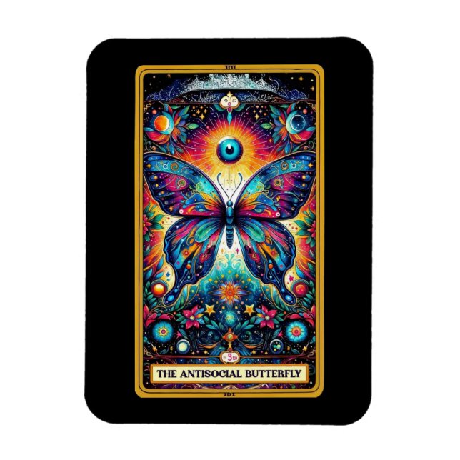 Anti-Social Butterfly Tarot Card Magnet (Vertikal)
