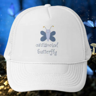 Anti-Social Butterfly Trucker Hat - Dull Blue Truckerkappe
