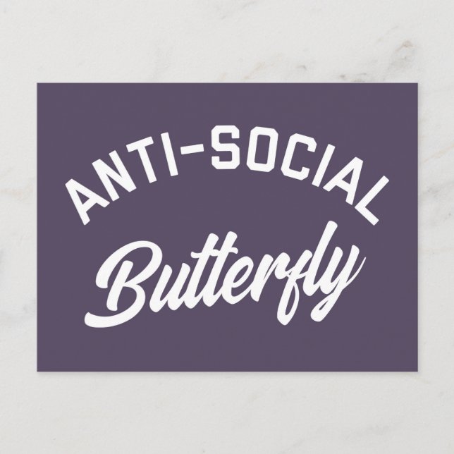 Anti-Social-Butterfly-Zitat Postkarte (Vorderseite)