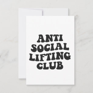 Anti Social Lifting Club Funny Gym Fitness Lover Dankeskarte