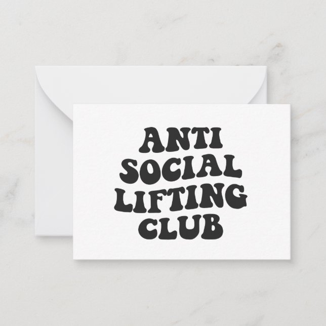 Anti Social Lifting Club Funny Gym Fitness Lover Mitteilungskarte (Vorderseite)