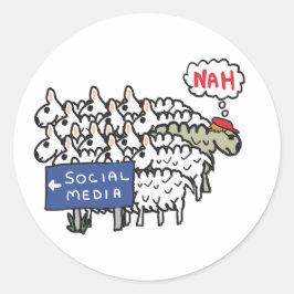 Anti-Social-Media Runder Aufkleber