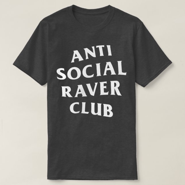 Anti Social Raver Club Weißes Logo (vorne + hinten T-Shirt (Design vorne)