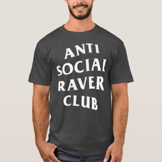 Anti Social Raver Club Weißes Logo (vorne + hinten T-Shirt