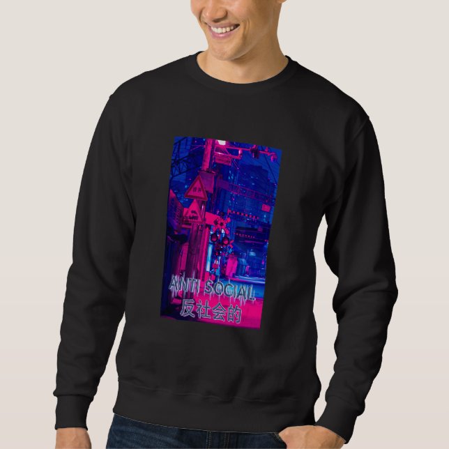 Anti Social Streetwear Grunge Bekleidung Ästhetik  Sweatshirt (Vorderseite)