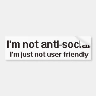 Anti-Social Techie Geek Autoaufkleber