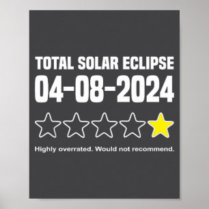 Anti-Sonnenfinsternis-Shirt Lustig 2024 Totale Son Poster