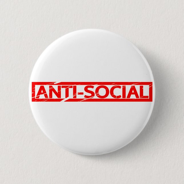 Anti-soziale Briefmarke Button (Vorderseite)
