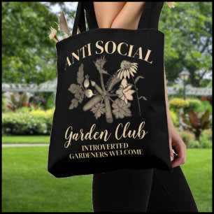Anti-Sozialer Gartenclub Tan Botanische Illustrati