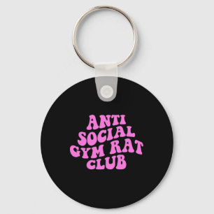 Anti-Sozialer-Gym-Ratte-Club Lustiger-Gym-Fitness- Schlüsselanhänger