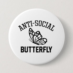 Anti-Sozialer Schmetterling Button