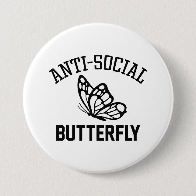 Anti-Sozialer Schmetterling Button (Vorderseite)