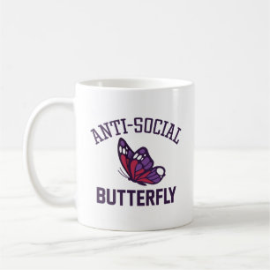 Anti-Sozialer Schmetterling Kaffeetasse