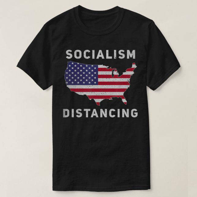 Anti-Sozialismus Politische USA Flag Sozialismus D T-Shirt (Design vorne)