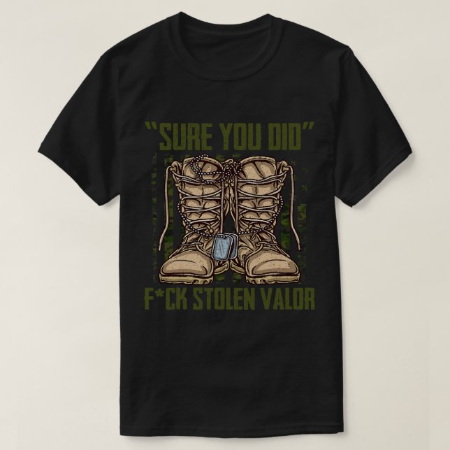 Anti-Stolen-Valor-Camouflage Proud Militärische Ve T-Shirt (Design vorne)
