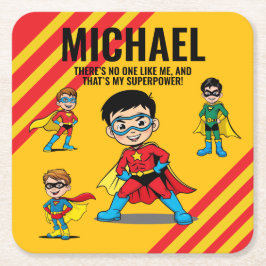 ANTI-STRESS KIDS HERO SUPERHERO POWER TEAM RECHTECKIGER PAPPUNTERSETZER