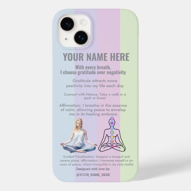 ANTI-Stress YOGA CHAKRA PEACE  GRATITUDE Case-Mate iPhone Hülle (Rückseite)