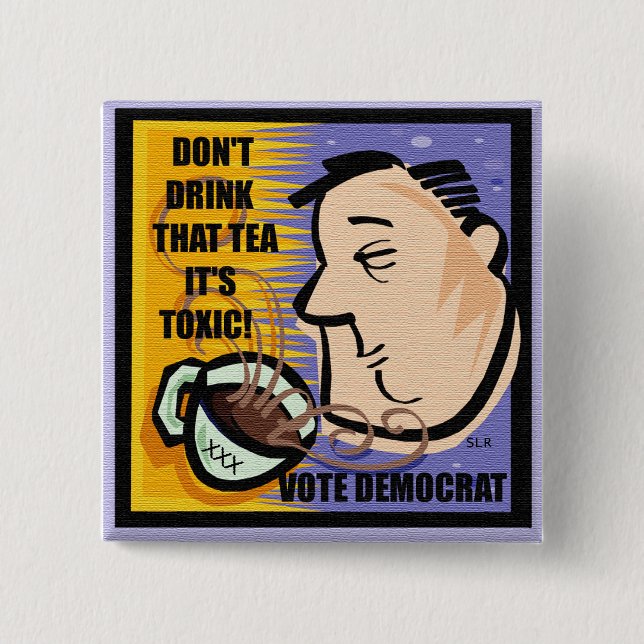 ANTI-TEA PARTY-KNOPF BUTTON (Vorderseite)