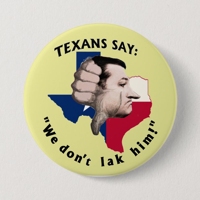 Anti-Ted Cruz für Präsidenten Button (Vorderseite)