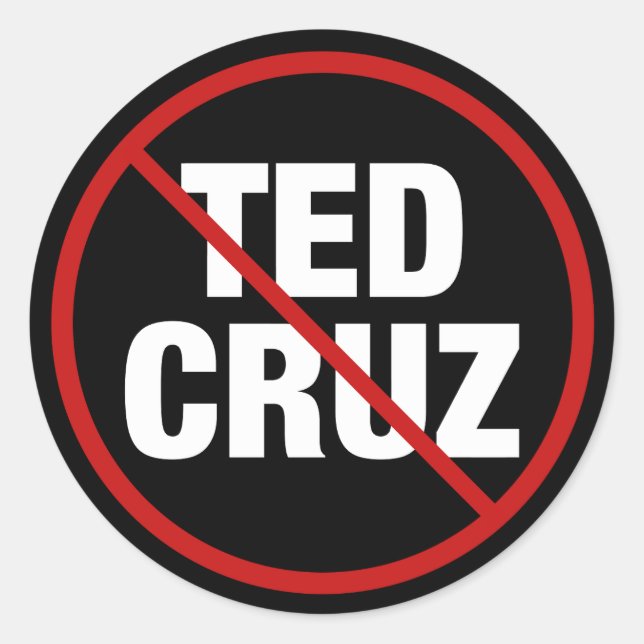 Anti Ted Cruz Texas Demokrat Black Political Runder Aufkleber (Vorderseite)