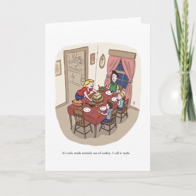 Anti-Tofurkey-Erntedank Feiertagskarte (Vorderseite)