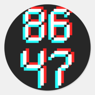 Anti Trump 8647 86 47 Impeach 47 Anti-Trump Präsid Runder Aufkleber