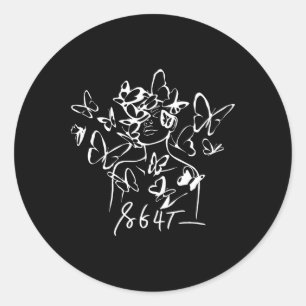 Anti Trump 8647 Floral Resist 86 47 Impeach Trump Runder Aufkleber