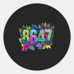 Anti Trump 8647 floral Resist 86 47 impeach TrumpA Runder Aufkleber