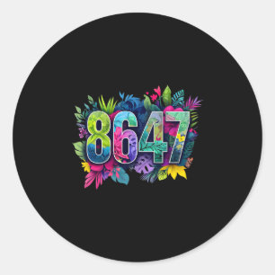 Anti Trump 8647 Florale Resistenz 86 47 Verklage T Runder Aufkleber