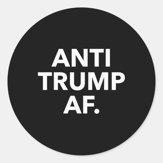Anti Trump Af Runder Aufkleber (Vorderseite)