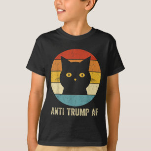 Anti Trump Af T-Shirt Retro Funny Anti Trump Katze