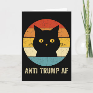 Anti-Trump-Af-T-Shirt Retro Lustig Anti-Trump-Katz Karte