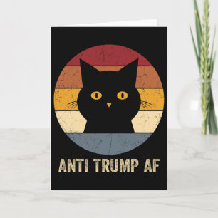 Anti Trump AF T-Shirt Retro Lustig Anti Trump Katz Karte