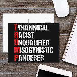 Anti Trump Akronym politischer Humor Postkarte