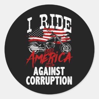 Anti Trump Biker widersetzt sich dem Protest gegen Runder Aufkleber