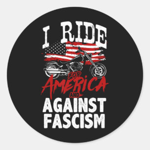 Anti-Trump-Biker widerstehen dem Faschismus-Protes Runder Aufkleber